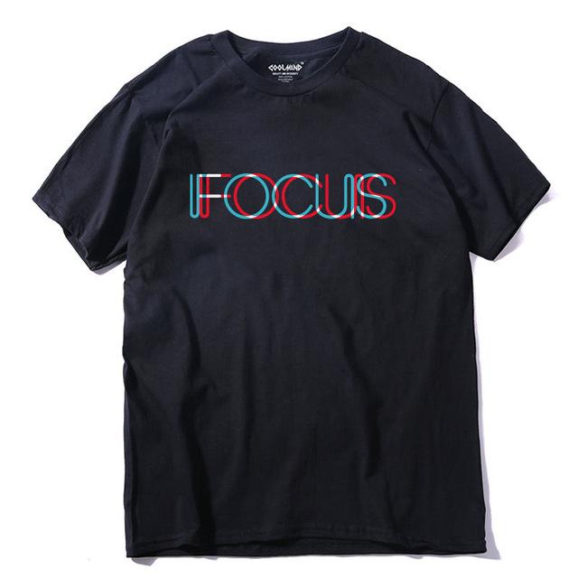 100% Cotton Short Sleeve Focus Printed Tshirt