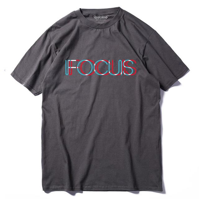 100% Cotton Short Sleeve Focus Printed Tshirt