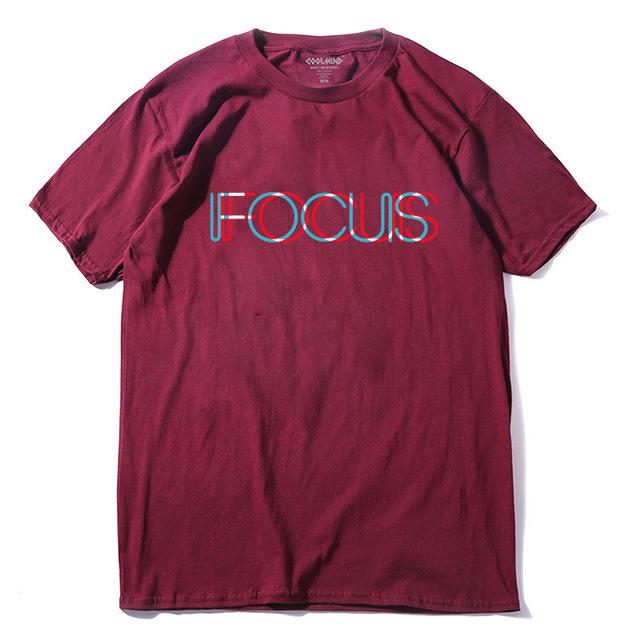 100% Cotton Short Sleeve Focus Printed Tshirt