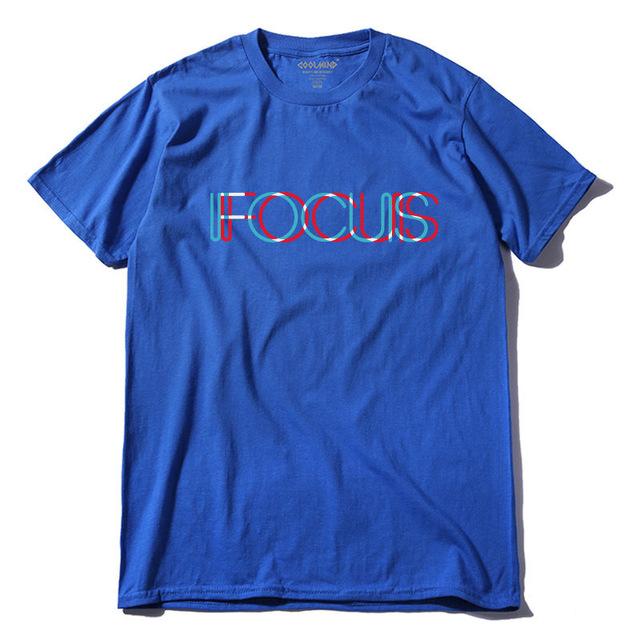 100% Cotton Short Sleeve Focus Printed Tshirt
